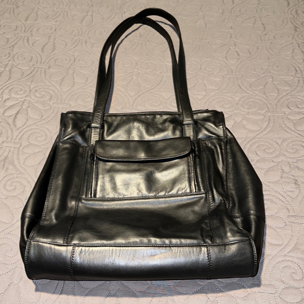 Derek Alexander Black Leather Crossbody Bag